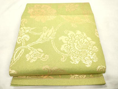 平和屋着物●洛風林　工芸帯地　全通柄袋帯　更紗文　金糸　正絹　逸品　CABN3856dy