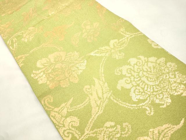 平和屋着物●洛風林　工芸帯地　全通柄袋帯　更紗文　金糸　正絹　逸品　CABN3856dy