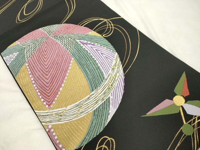 平和屋着物●世界的人形師　辻村寿三郎　ジュサブロー　六通柄袋帯　鞠　金銀糸　正絹　逸品　未使用　CABN3870dy