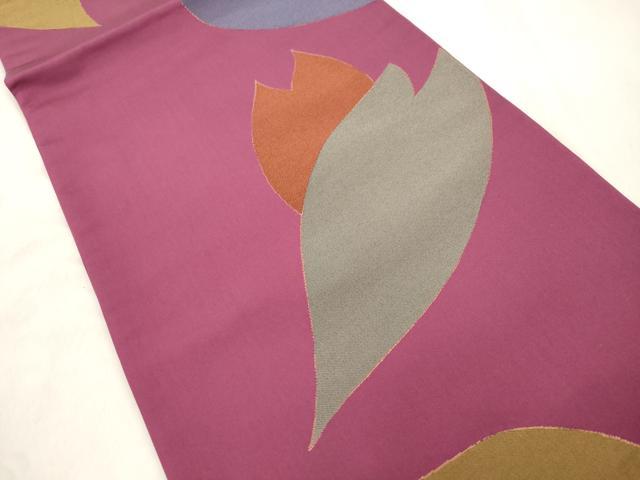 平和屋着物●世界的人形師　辻村寿三郎　ジュサブロー　六通柄袋帯　舞花文　金糸　正絹　逸品　CABN3871dy