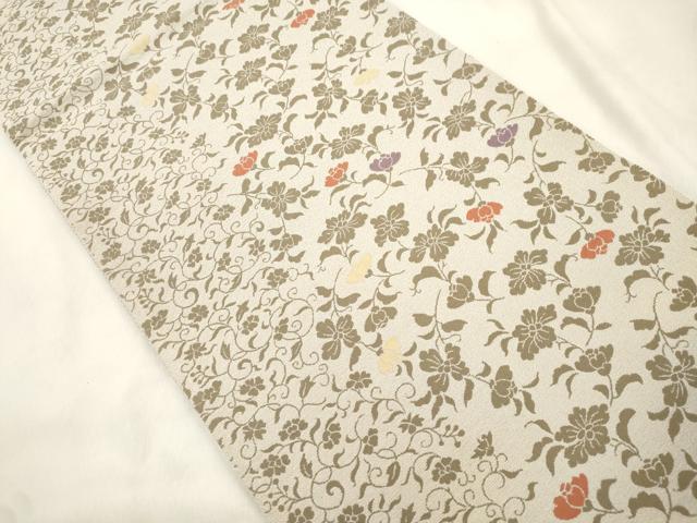 平和屋着物●西陣　廣部商事謹製　六通柄袋帯　唐草浪漫　証紙付き　正絹　逸品　CABN3874dy