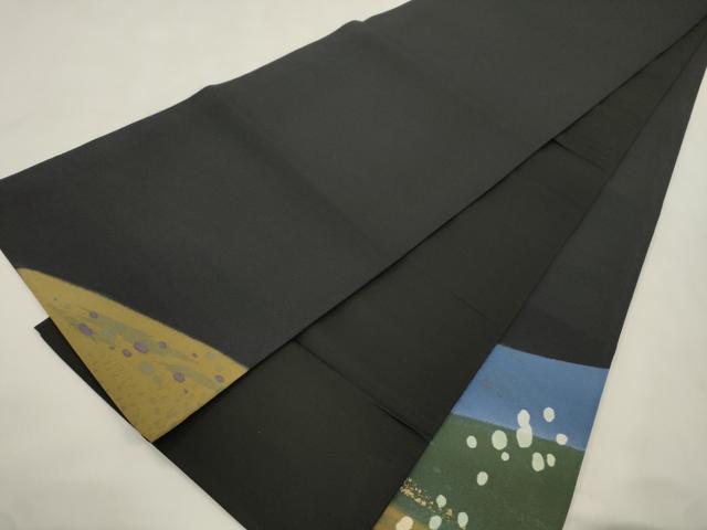 平和屋着物●太鼓柄袋帯　丸文　黒地　金彩　正絹　逸品　CABN3875dy