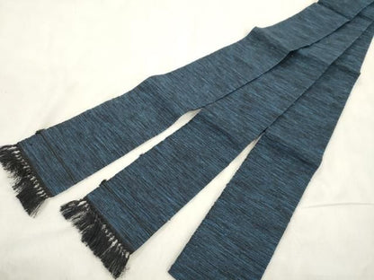 平和屋着物●男性　角帯　紬地　霞文　正絹　逸品　未使用　CABN3891dy