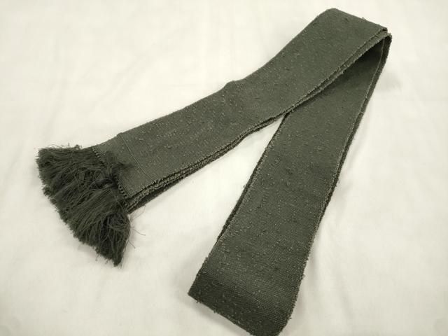 平和屋着物●男性　角帯　紬地　藍媚茶色　正絹　逸品　CABN3893dy
