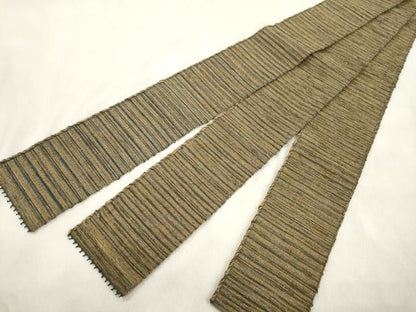 平和屋着物●男性　角帯　横段文　一重帯　正絹　逸品　CABN3898dy