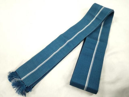 平和屋着物●男性　本場筑前博多織　両面　角帯　間道　正絹　逸品　CABN3905dy