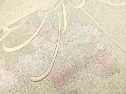 平和屋着物●綴れ　太鼓柄袋帯　刺繍　乱菊　銀彩　正絹　逸品　CABN3930dy
