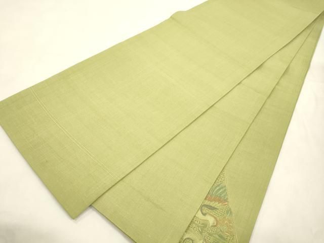 平和屋着物●中国三大刺繍　スワトウ刺繍　相良刺繍　総刺繍　太鼓柄袋帯　紬地　花鳥文　正絹　逸品　CABN3932dy
