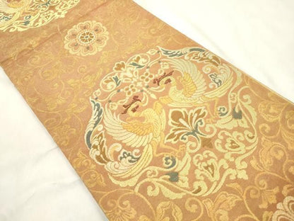 平和屋着物●紋屋井関　御寮織　六通柄袋帯　花鳥文　金銀糸　正絹　逸品　CABN3953dy