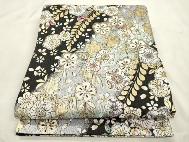 平和屋着物●六通柄袋帯　辻が花　絞り　金糸　正絹　逸品　CABN3956dy