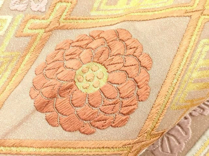 平和屋着物●綴れ　六通柄袋帯　唐織　桐花文　金糸　正絹　逸品　CABN3964dy
