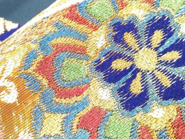 平和屋着物●西陣　環美術織物　本袋帯　六通柄　麗華蒔絵文　金銀糸　正絹　逸品　CABN3967dy