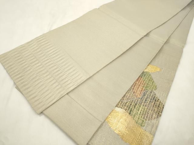 平和屋着物●太鼓柄袋帯　遠山文　金糸　正絹　逸品　未使用　CABN3970dy
