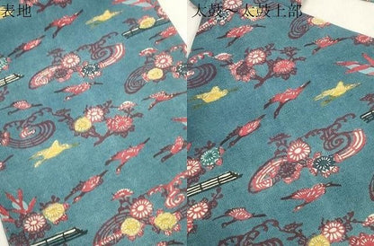 平和屋着物●全通柄九寸名古屋帯　型染め　流水花鳥文　正絹　逸品　CABN3995dy