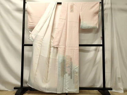 平和屋着物■中国三大刺繍　スワトウ相良刺繍　訪問着　短冊更紗花文　暈し染め　正絹　逸品　CABN4401oy