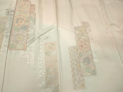 平和屋着物■中国三大刺繍　スワトウ相良刺繍　訪問着　短冊更紗花文　暈し染め　正絹　逸品　CABN4401oy