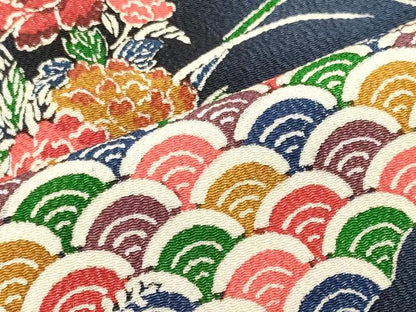 平和屋着物■上質な小紋　草華青海波　暈し染め　鬼しぼ縮緬　正絹　逸品　未使用　CABN4403oy