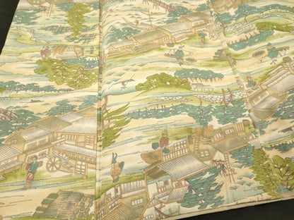 平和屋着物■上質な小紋　風景文　暈し染め　正絹　逸品　CABN4405oy