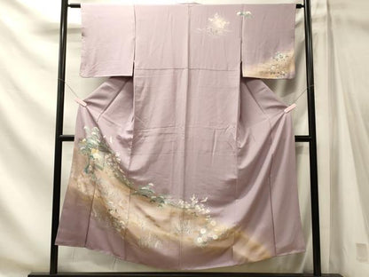 平和屋着物■訪問着　立波飛鶴花松文　暈し染め　金彩　正絹　逸品　CABN4423ou