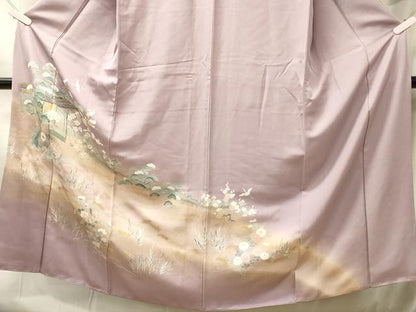 平和屋着物■訪問着　立波飛鶴花松文　暈し染め　金彩　正絹　逸品　CABN4423ou