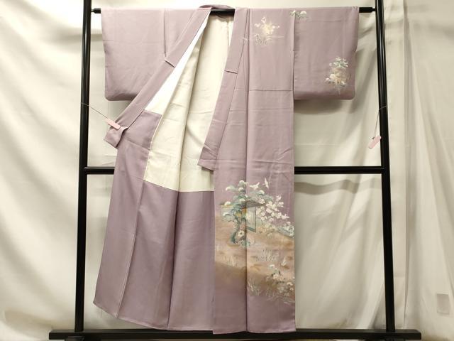 平和屋着物■訪問着　立波飛鶴花松文　暈し染め　金彩　正絹　逸品　CABN4423ou