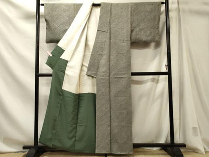 平和屋着物■上質な小紋　総絞り　幾何学文　胴抜き仕立て　正絹　逸品　未使用　CABN4429ou