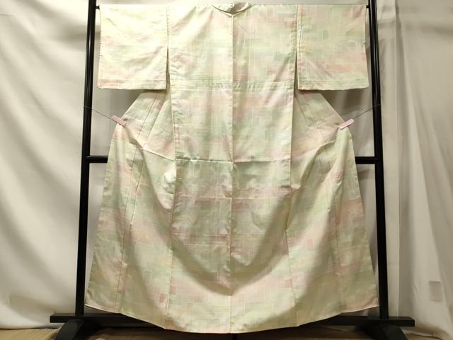 平和屋着物■上質な紬　幾何学文　正絹　逸品　CABN4430ou