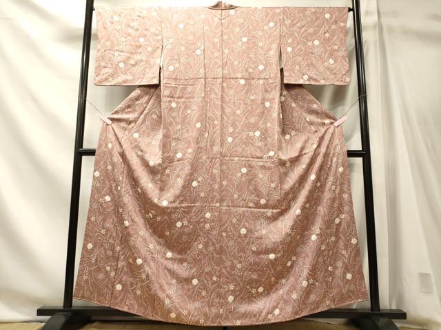 平和屋着物■上質な小紋　絞り　草花文　金彩　正絹　逸品　CABN4432ou