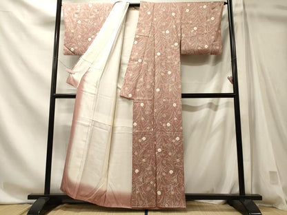 平和屋着物■上質な小紋　絞り　草花文　金彩　正絹　逸品　CABN4432ou