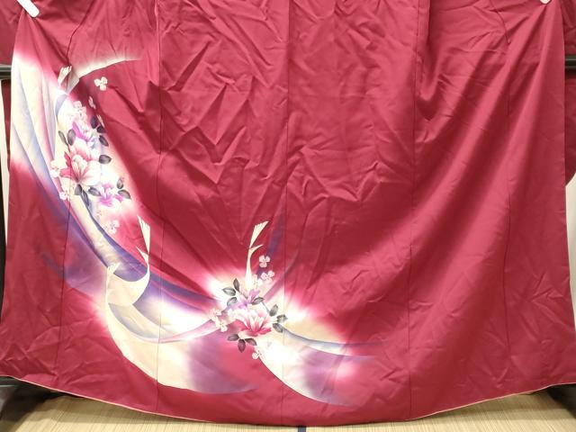 平和屋着物■豪華振袖　花鳥文　暈し染め　金銀彩　正絹　逸品　CABN4433ou