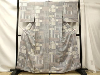 平和屋着物■上質な小紋　風景竹文　正絹　逸品　CABN4435ou