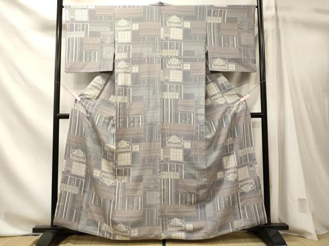 平和屋着物■上質な小紋　風景竹文　正絹　逸品　CABN4435ou