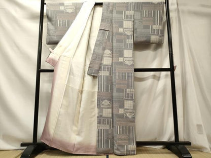 平和屋着物■上質な小紋　風景竹文　正絹　逸品　CABN4435ou