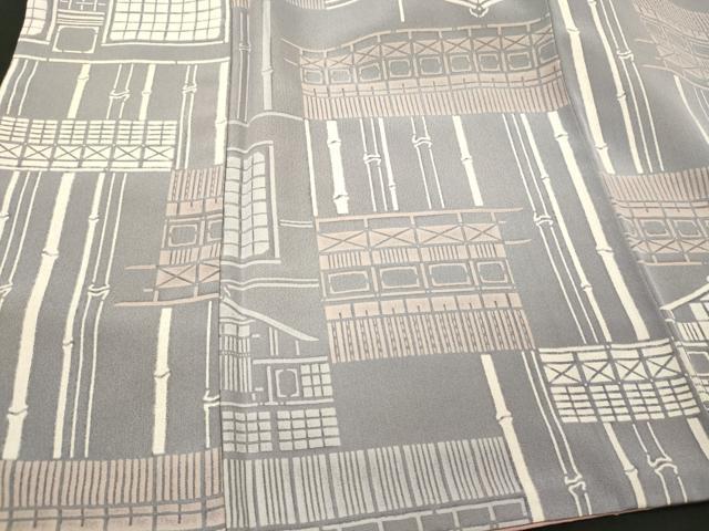平和屋着物■上質な小紋　風景竹文　正絹　逸品　CABN4435ou