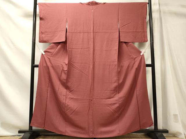 平和屋着物■上質な色無地　紋意匠　今様色　正絹　逸品　CABN4440ou
