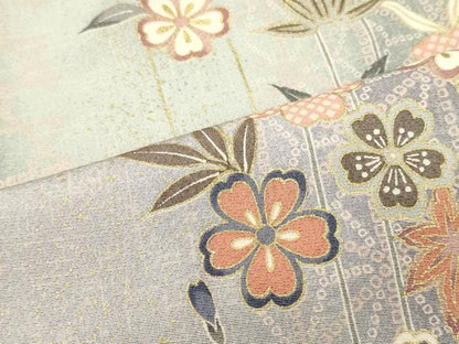平和屋着物■上質な小紋　草花間道　暈し染め　金彩　正絹　逸品　CABN4441ou