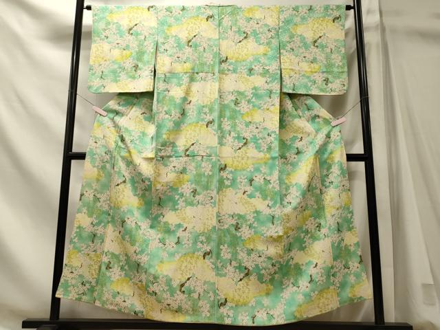 平和屋着物■上質な小紋　枝花文　暈し染め　正絹　逸品　CABN4459oy