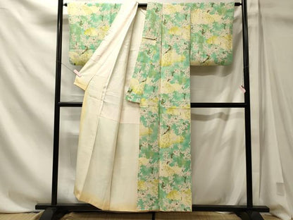 平和屋着物■上質な小紋　枝花文　暈し染め　正絹　逸品　CABN4459oy
