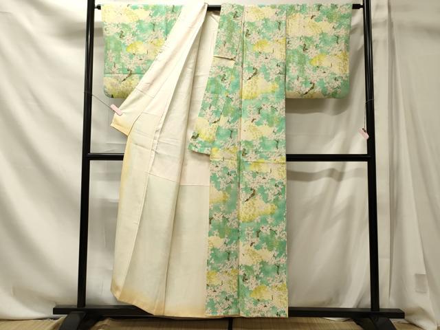 平和屋着物■上質な小紋　枝花文　暈し染め　正絹　逸品　CABN4459oy