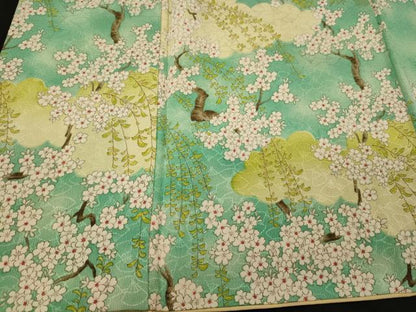 平和屋着物■上質な小紋　枝花文　暈し染め　正絹　逸品　CABN4459oy