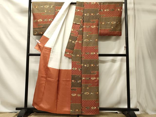 平和屋着物■日本のきもの研究家　三田村環　小紋　吉祥地紙花文　金彩　正絹　逸品　CABN4460oy