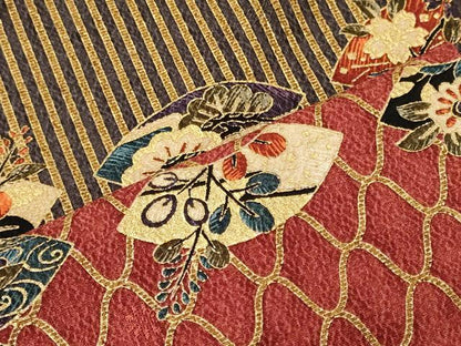 平和屋着物■日本のきもの研究家　三田村環　小紋　吉祥地紙花文　金彩　正絹　逸品　CABN4460oy