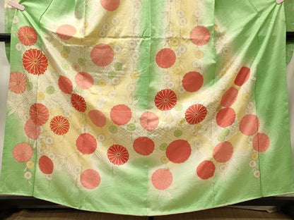 平和屋着物■豪華振袖　駒刺繍　地紙吉祥草花文　暈し染め　金彩　正絹　逸品　CABN4468oy