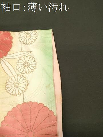 平和屋着物■豪華振袖　駒刺繍　地紙吉祥草花文　暈し染め　金彩　正絹　逸品　CABN4468oy