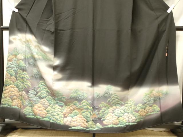 平和屋着物■豪華黒留袖　作家物　雅百景　桂浜　暈し染め　金彩　正絹　逸品　CABN4481oy