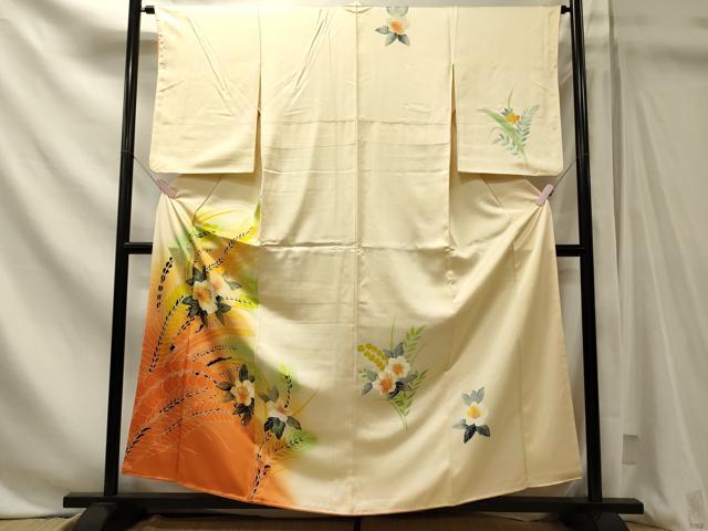平和屋着物■訪問着　草花文　暈し染め　金彩　正絹　逸品　CABN4483oy