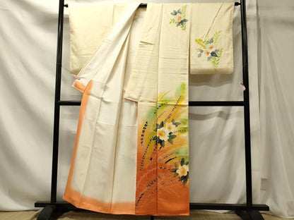平和屋着物■訪問着　草花文　暈し染め　金彩　正絹　逸品　CABN4483oy