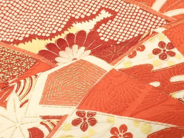平和屋着物■豪華振袖　片輪車立波花文　暈し染め　金彩　正絹　逸品　CABN4490oy