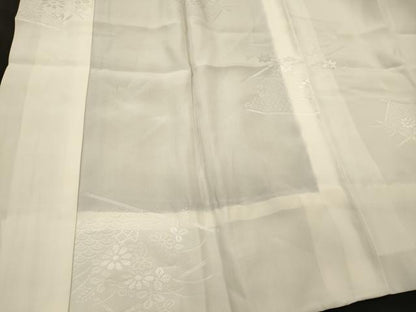 平和屋着物■長襦袢　無双仕立て　草花地紋　正絹　逸品　未使用　CABN4493oy