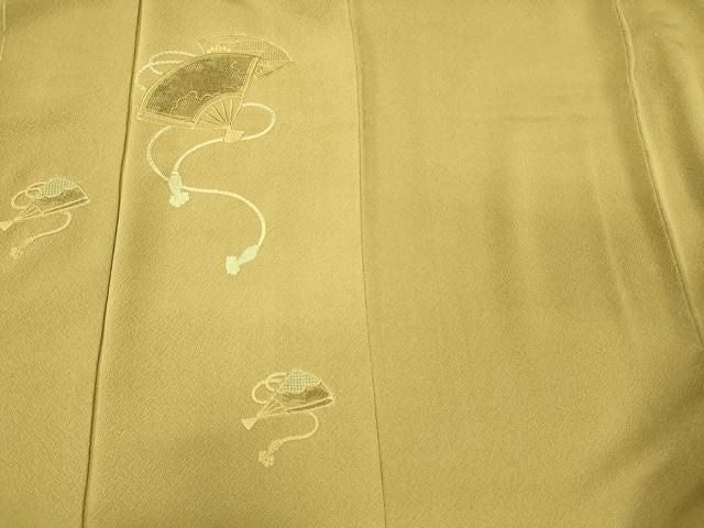 平和屋着物■中国三大刺繍　スワトウ刺繍　総刺繍　訪問着　扇面花文　正絹　逸品　未使用　CABN4513oy